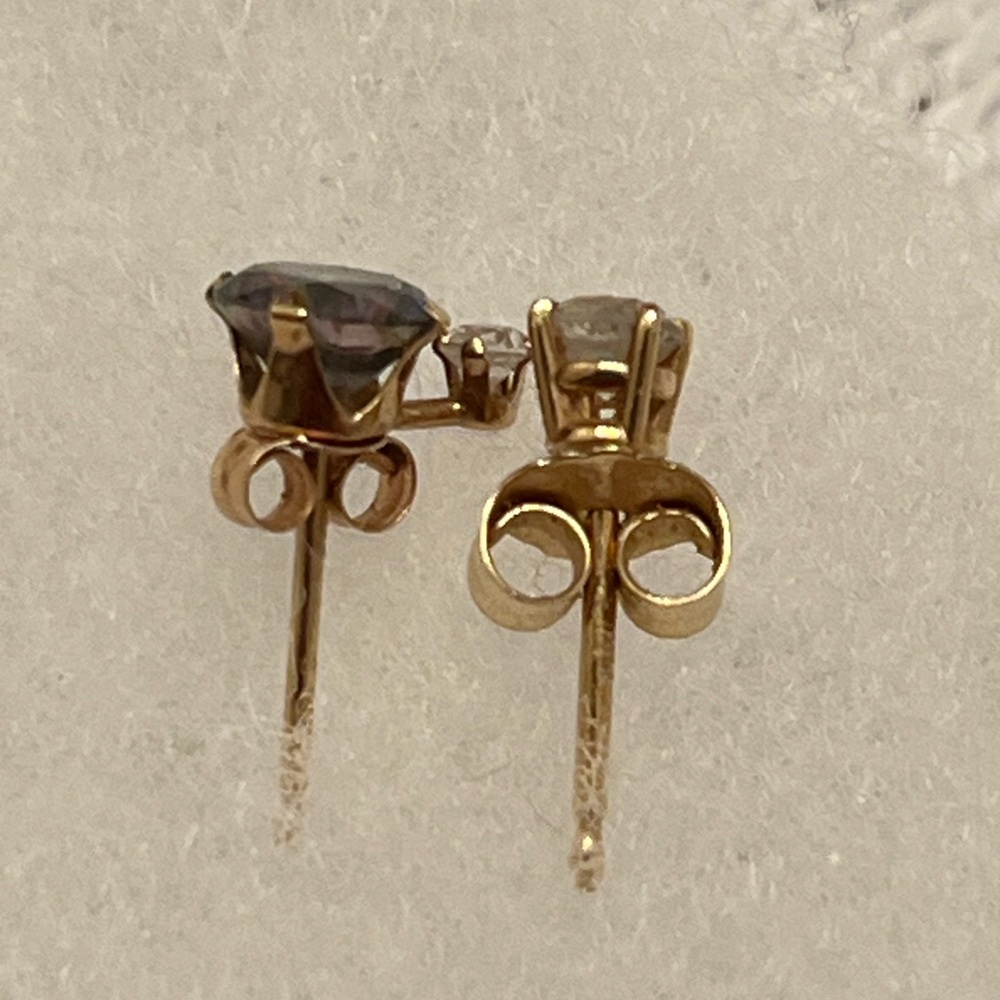 Diamond Solitaire Studs Earring And Sapphire With… - image 5